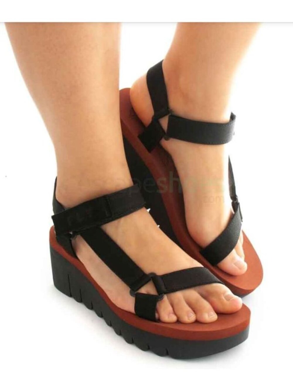 NWT Fly London Yefa platform sandal - black/brick NEW Black EU 40